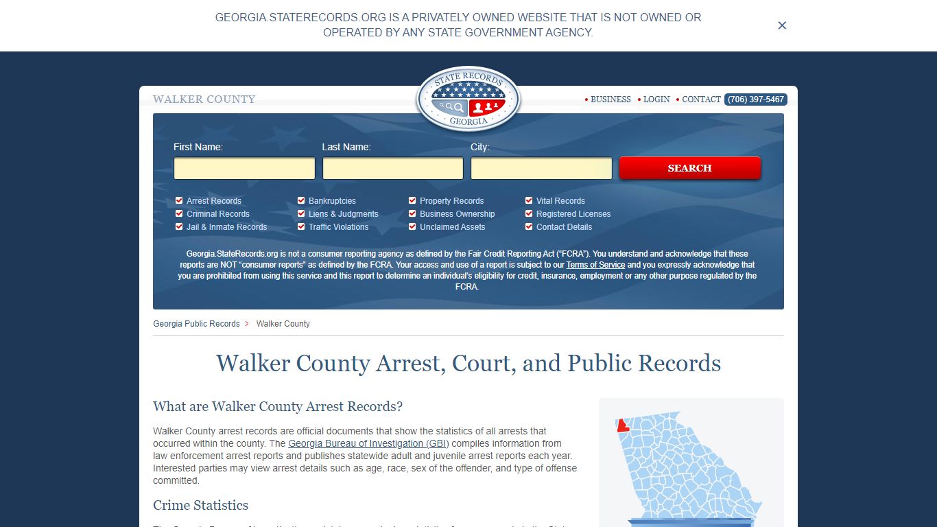 Walker County Arrest, Court, and Public Records