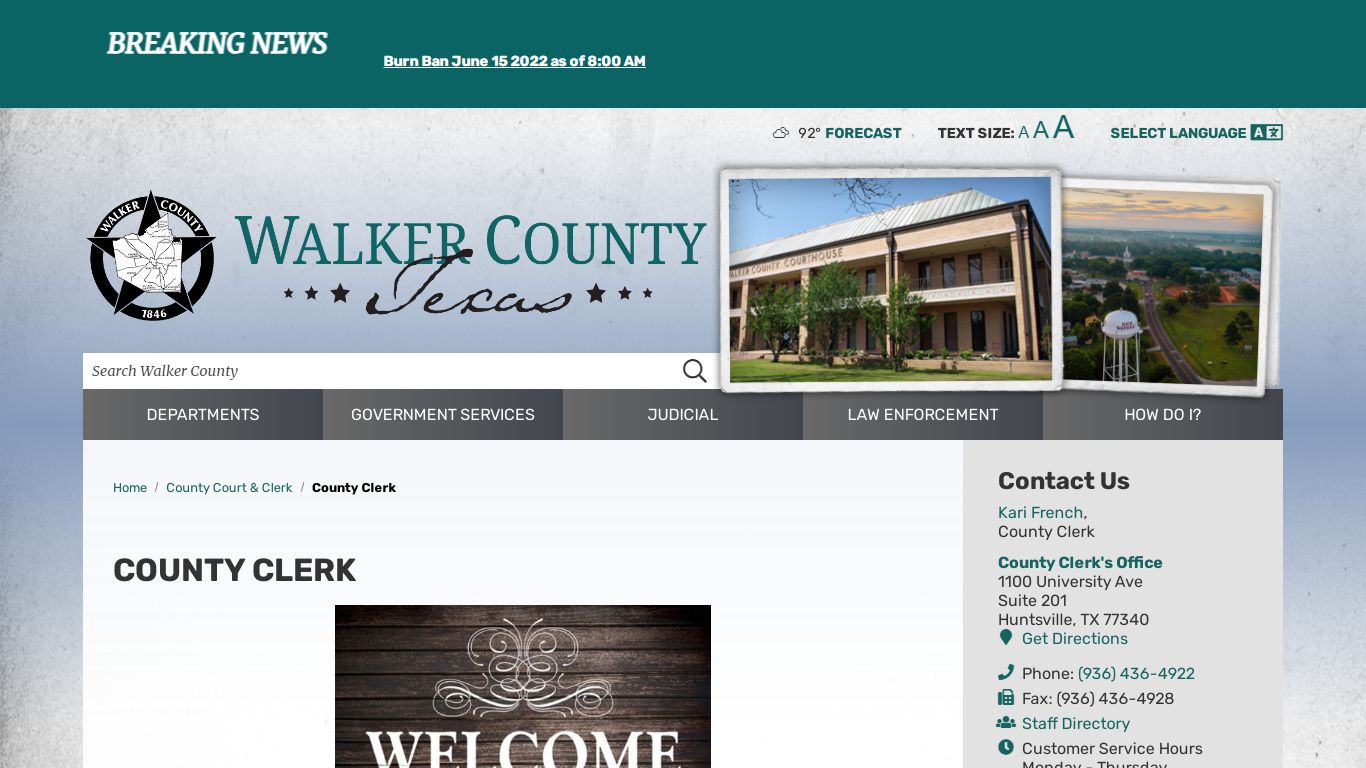 County Clerk / Walker County, TX