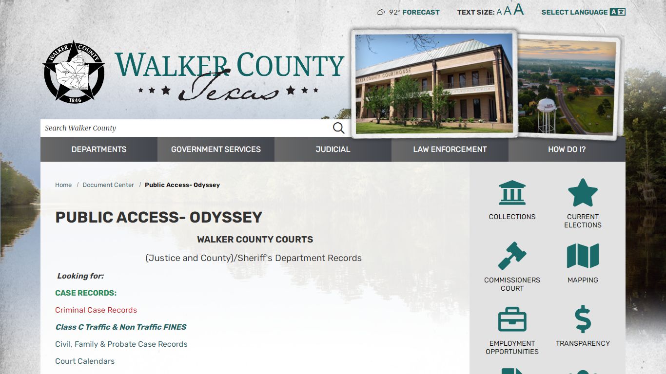 Document Center / Public Access- Odyssey / Walker County, TX